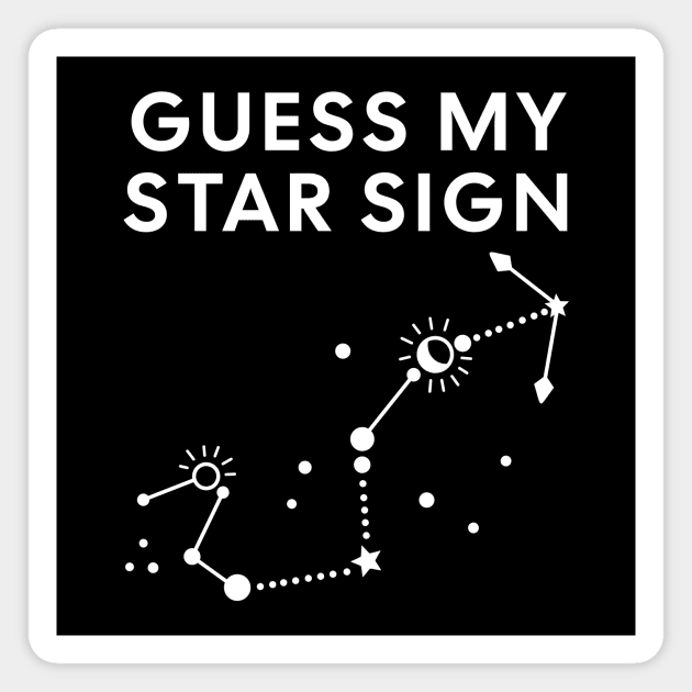 Guess My Star Sign – Scorpio Zodiac, Astrology Constellation - White Print Magnet by Designed By Marty